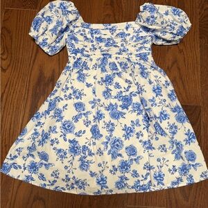 M Floral Blue and White Dress